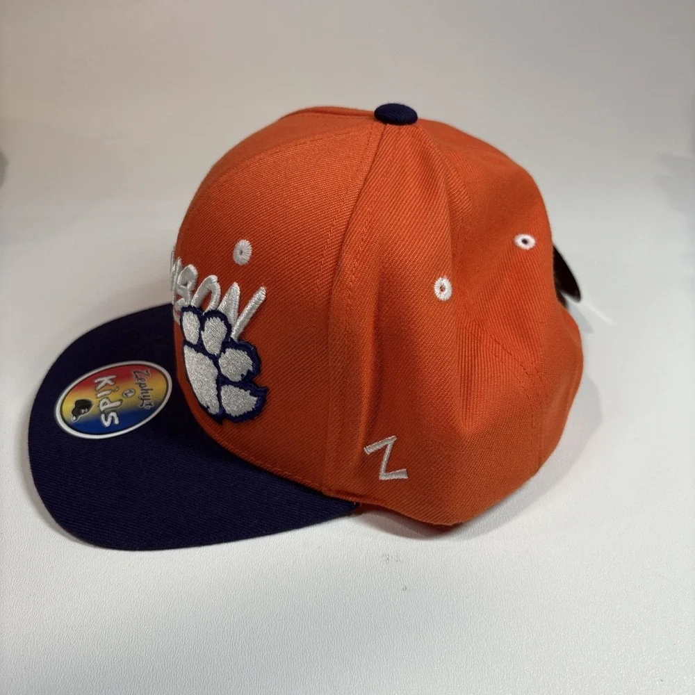 Zephyr Kids -Clemson Tigers Embroidered Snapback Flat-Billed Orange Hat Cap NWT